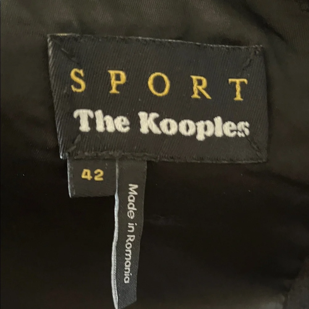 The Kooples Black Blazer with Sleek Leather Accents. Sz 42 EUC - Picture 6 of 6